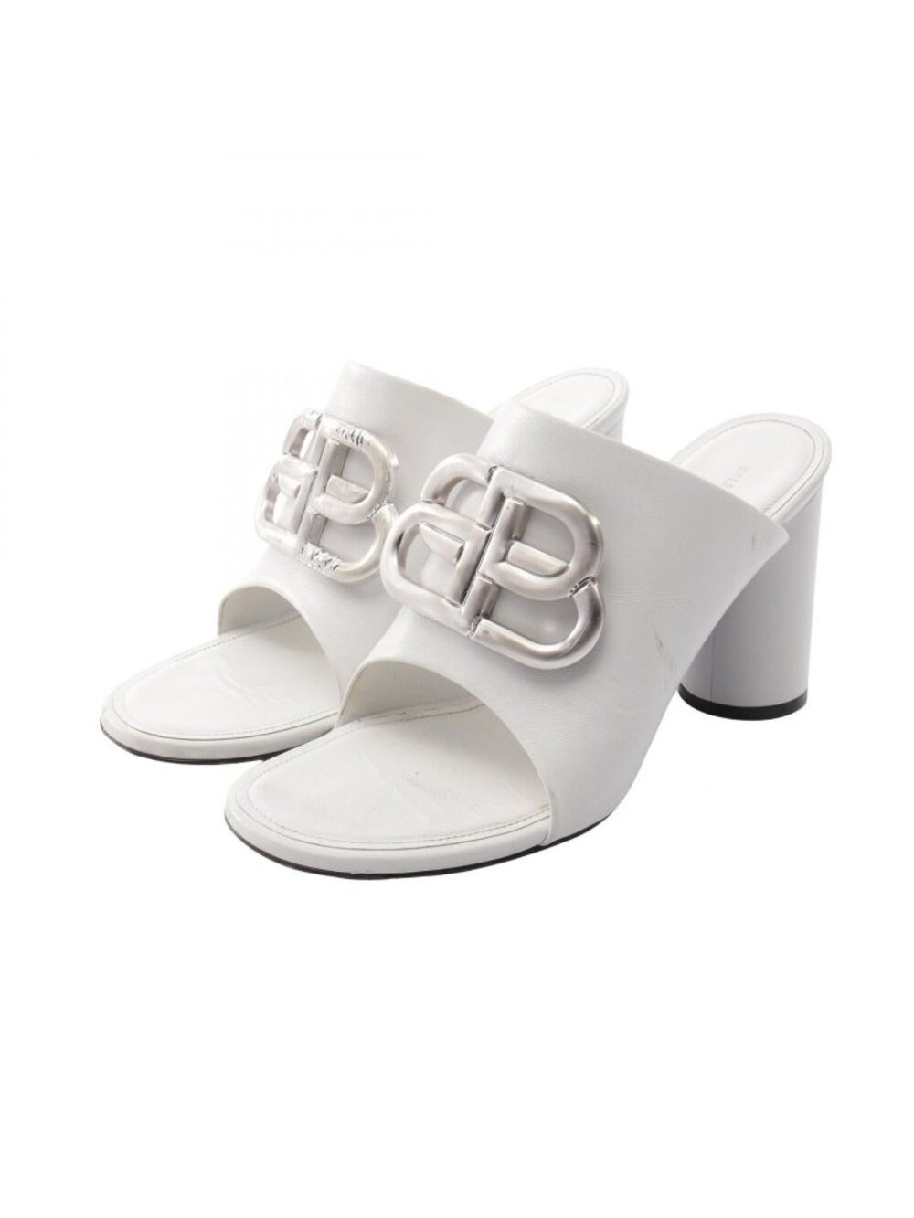 Balenciaga Sandals BB Logo Leather Mules
